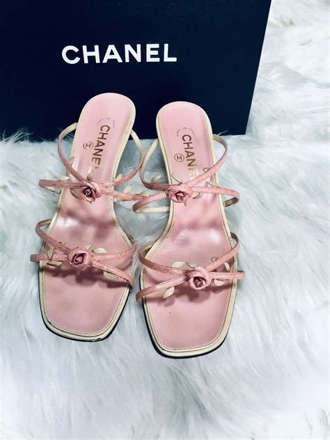 chanel pink rose heels|pink chanel heels.